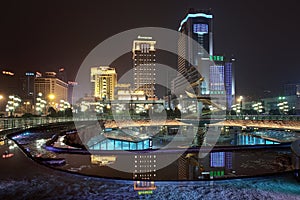 City center at night, Chengdu, China